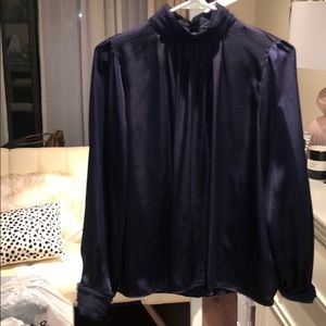 Silk Navy Blouse
